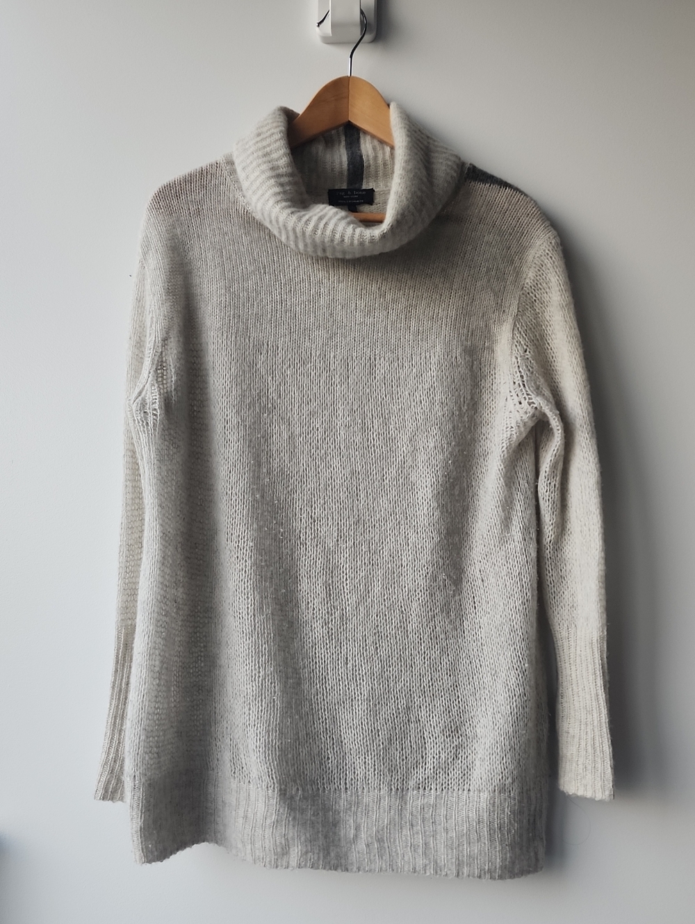 rag & bone Lightweight 100% Cashmere Loose Knit Turtle Neck Sweater Tunic